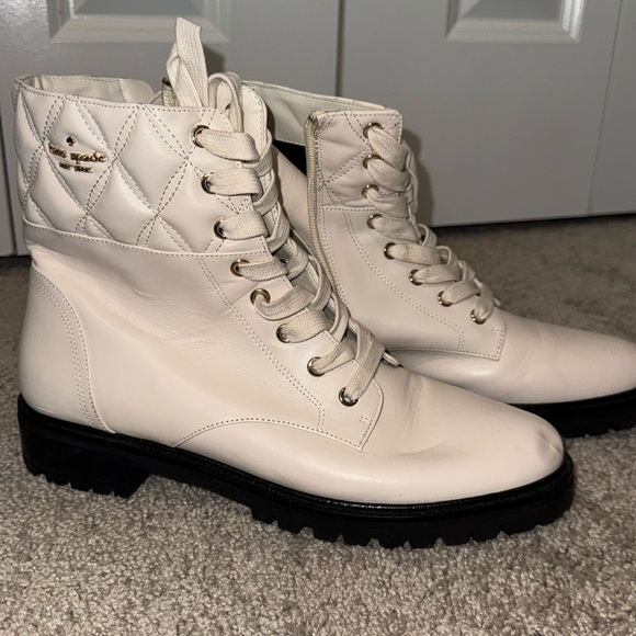 Kate Spade White Leather Billie Booties - Picture 1 of 4
